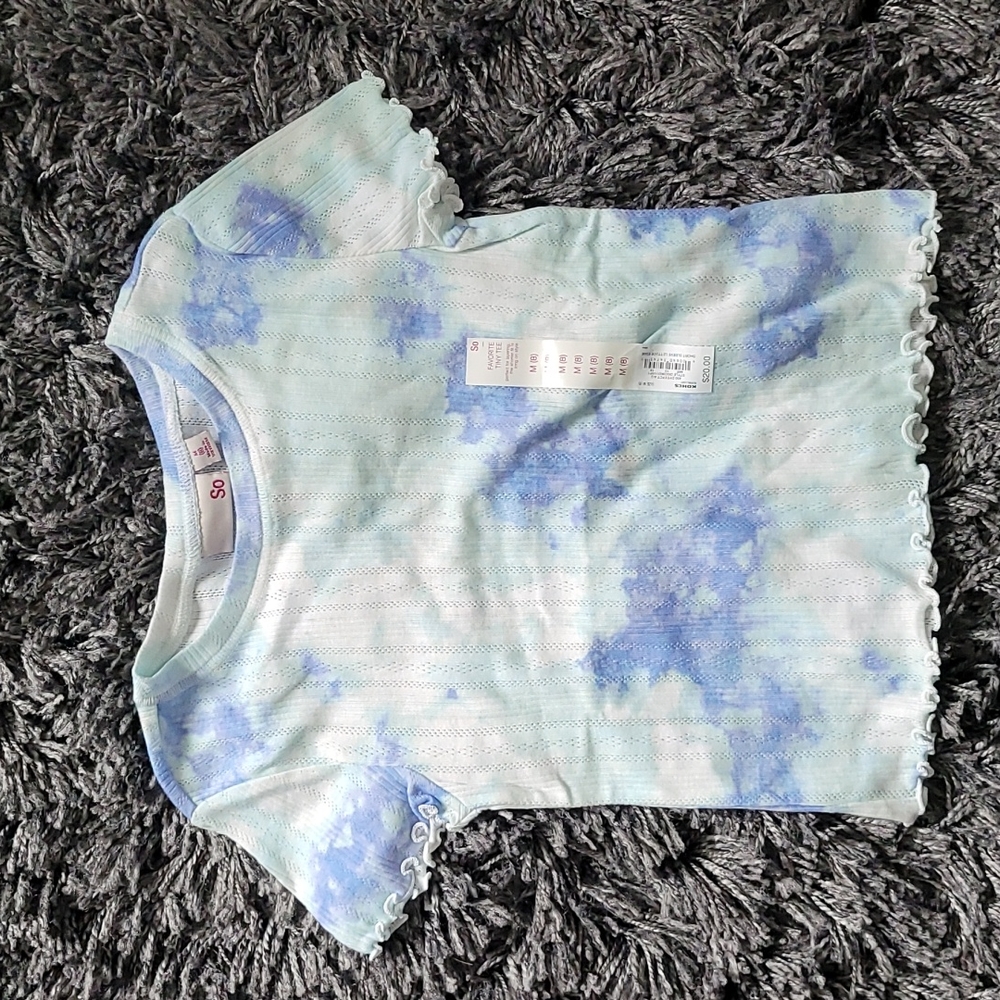New Girls sz 8 Short Sleeve Lettuce Edge Shirt